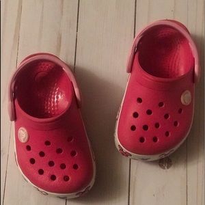 Mickey pink light up crocs